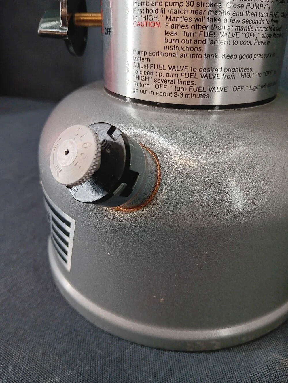 Serviced Coleman 295 Powerhouse Dual Fuel Camping Lantern W/ Red Carry Case 6/92